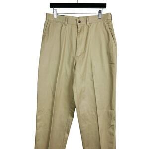 NEW! Jos A Bank Plain Twill Trouser Wrinkle Resistant Khaki - 33x32